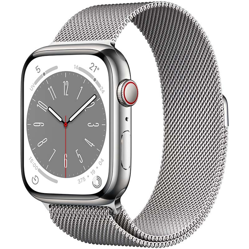 Apple Watch Series 8 GPS+Cellular 41mm Acero Inoxidable con Correa Milanese Loop Plata - Reloj inteligente - Ítem