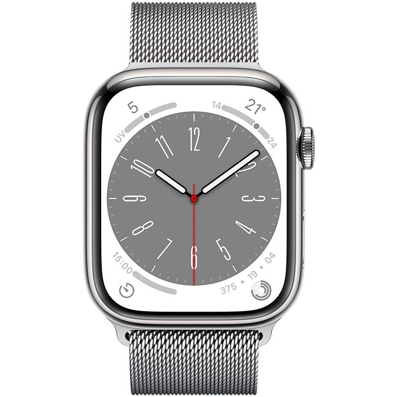 Apple Watch Series 8 GPS+Cellular 41mm Acero Inoxidable con Correa Milanese Loop Plata - Reloj inteligente - Ítem1