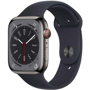 Relógio Apple Watch Series 8 GPS+Cellular 41mm Aço Inoxidável Grafite com Bracelete desportiva Meia-noite