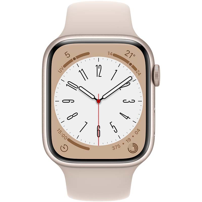 Relógio inteligente Apple Watch Series 8 GPS 45mm Alumínio com Bracelete desportiva Luz das Estrelas - Item1