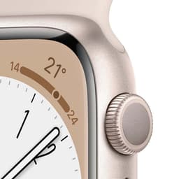 Apple Watch Series 8 GPS+Cellular 45mm coroa de alumínio com pulseira esportiva branca estrela