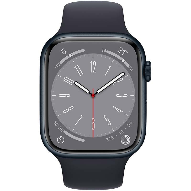 Relógio inteligente Apple Watch Series 8 GPS 45mm Alumínio com Bracelete desportiva Meia-noite - Item1