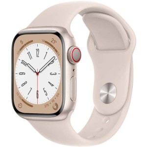Montre Connectée Apple Watch Series 8 GPS+Cellular 41mm Aluminium avec Bracelet Sport Lumière stellaire