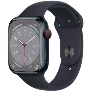 Montre Connectée Apple Watch Series 8 GPS+Cellular 45mm Aluminium avec Bracelet Sport Minuit