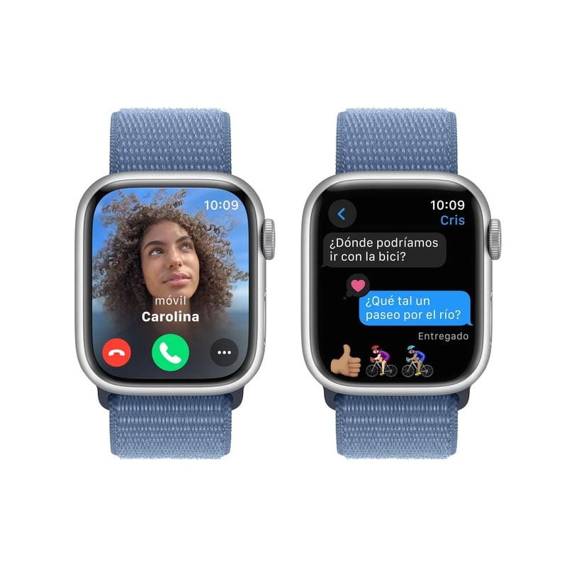 Apple Watch Series 9 GPS 41 mm Aluminium Argent avec Bracelet Loop Bleu - Ítem5