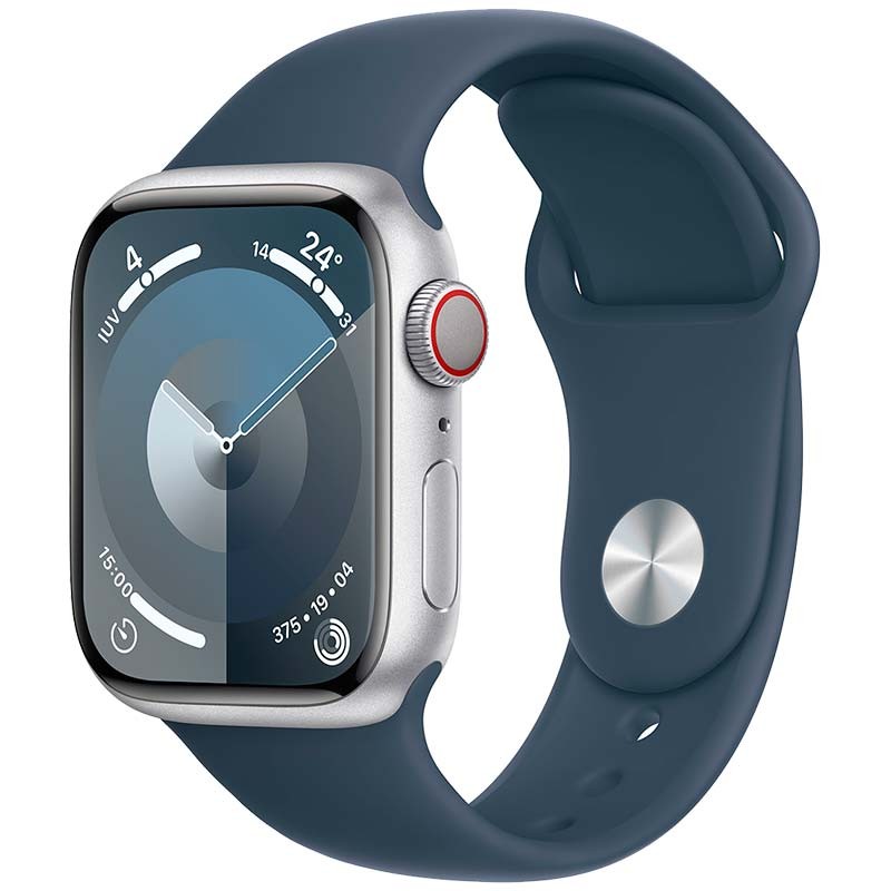 Apple Watch Series 9 GPS + Cellular 41mm Aluminium Argent avec Bracelet Sport Bleu S/M - Ítem