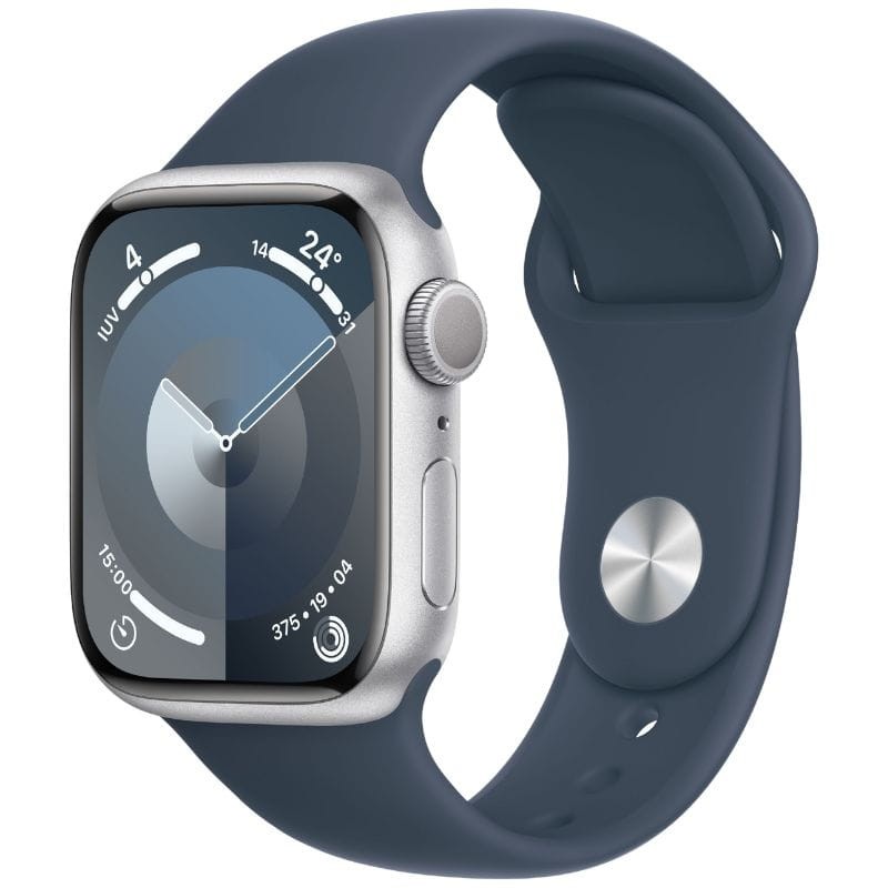 Apple Watch Series 9 GPS 41 mm Alumínio Prata com Bracelete desportiva S/M Azul - Item