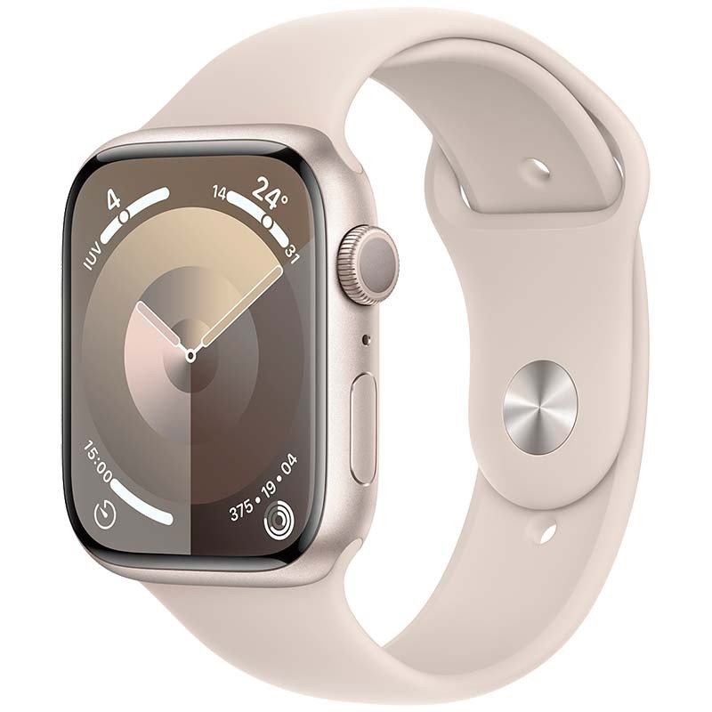 Apple Watch Series 9 GPS 45mm Alumínio Luz das Estrelas com Bracelete Desportiva M/L - Sem Selo - Item