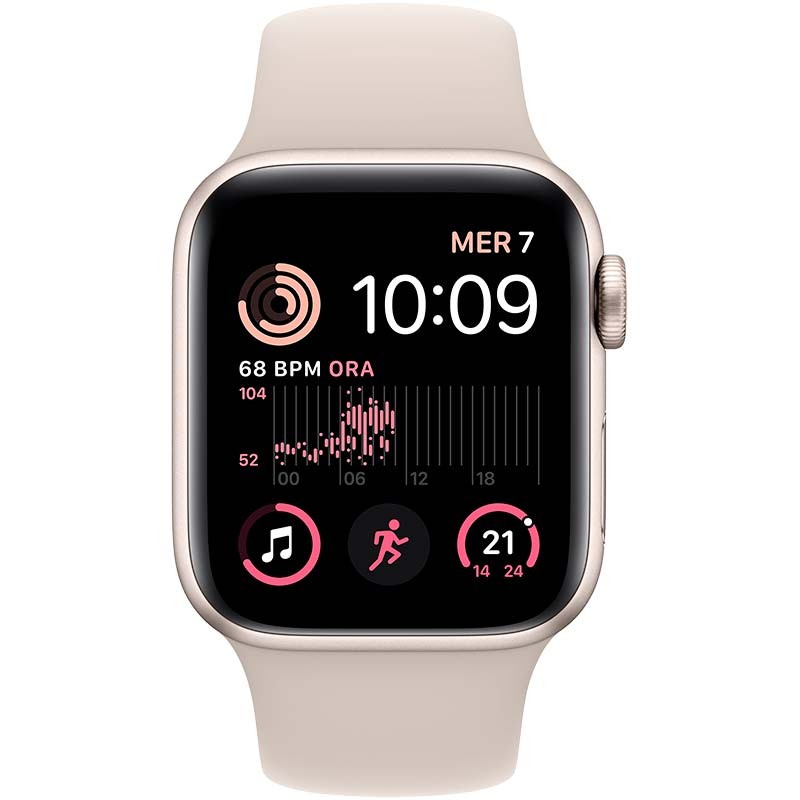 Reloj inteligente Apple Watch SE GPS+Cellular 44mm Aluminio con Correa Deportiva Blanco Estrella - Ítem1