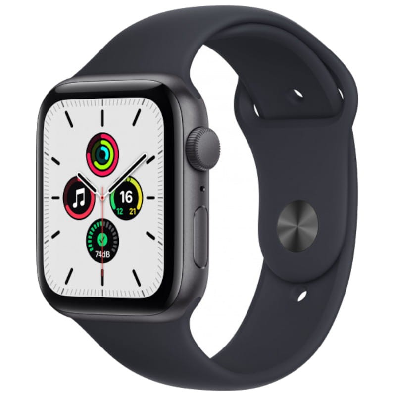 Apple Watch Series SE GPS 44mm Aluminio Gris Espacial Correa Deportiva Negro Medianoche - Reloj inteligente