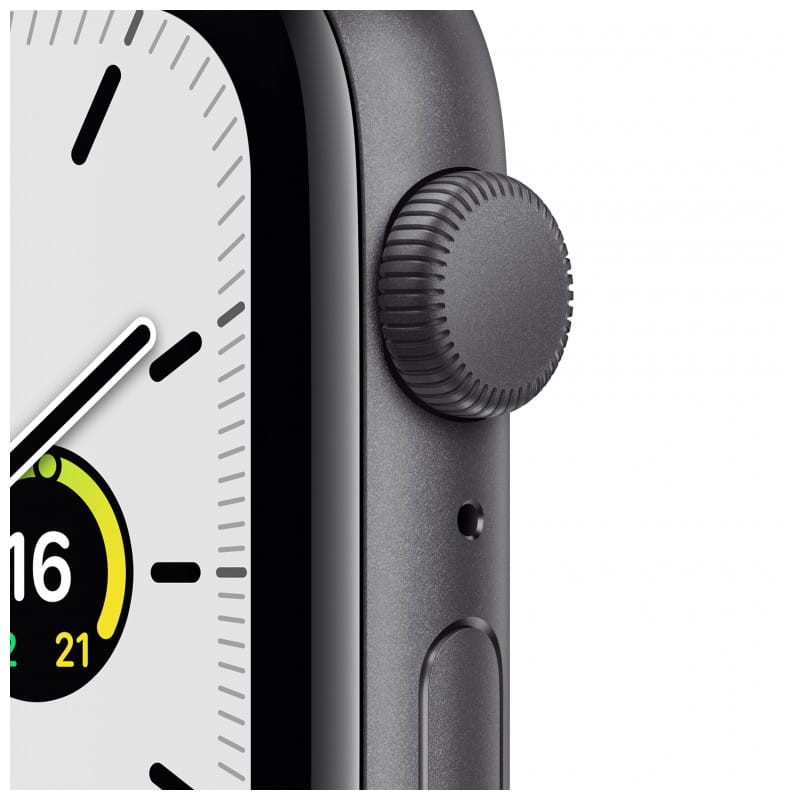 Apple Watch SE 44mm - Cinza, Pulseira Preta, Oferta