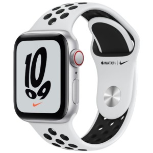 Apple Watch SE Nike Cellular 40mm Aluminium Argent Bracelet Sport Platinum-Noir