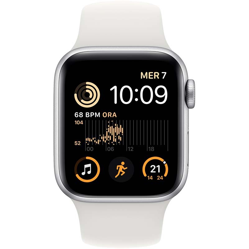 Reloj inteligente Apple Watch SE GPS 40mm Aluminio Plata con Correa Deportiva Blanca - Ítem1