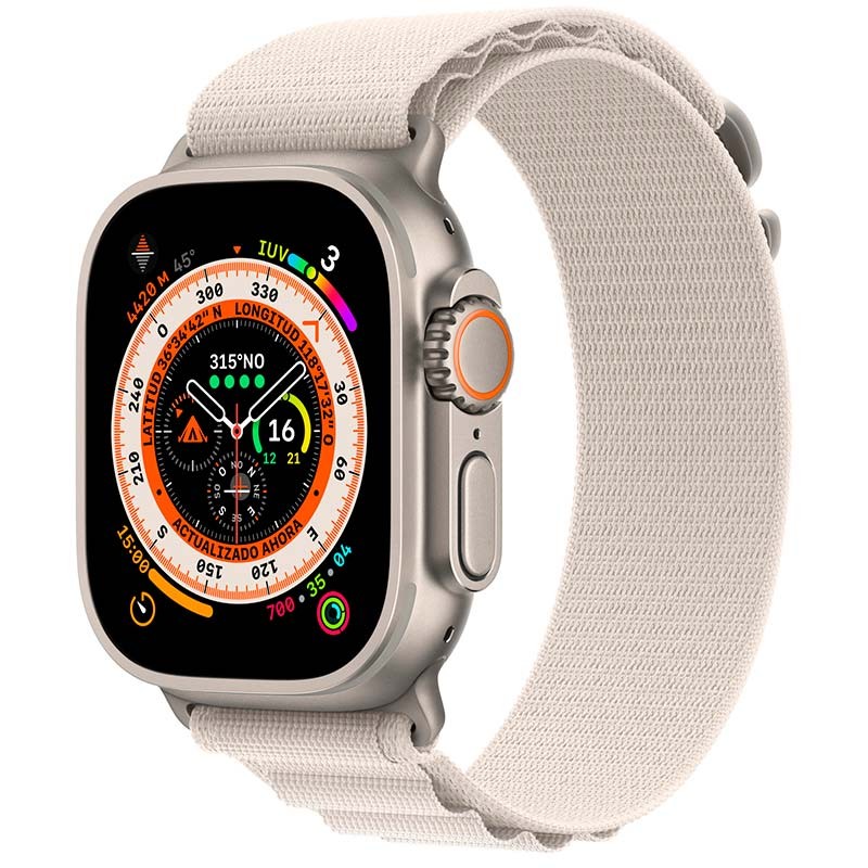 Reloj inteligente Apple Watch Ultra Titanio con Correa Loop Alpine Blanco M - Ítem
