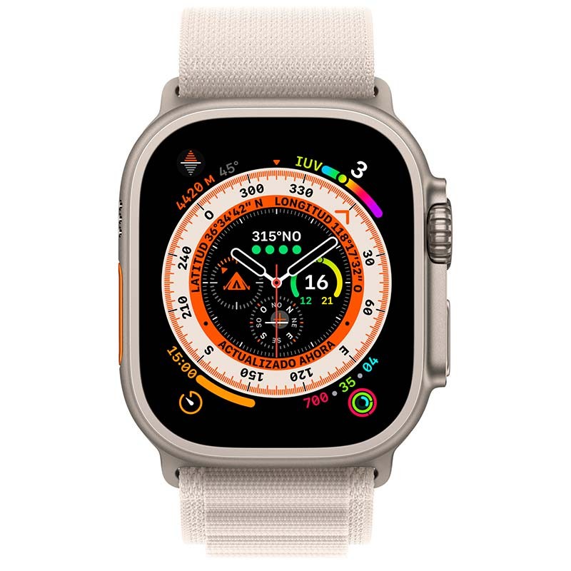 Reloj inteligente Apple Watch Ultra Titanio con Correa Loop Alpine Blanco M - Ítem1