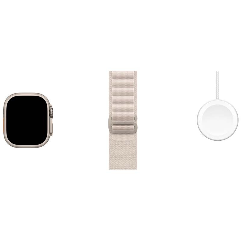 Reloj inteligente Apple Watch Ultra Titanio con Correa Loop Alpine Blanco M - Ítem3