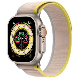Reloj inteligente Apple Watch Ultra Titanio con Correa Loop Trail Amarilla/Beis M/L
