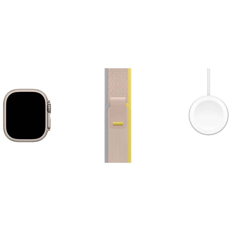 Reloj inteligente Apple Watch Ultra Titanio con Correa Loop Trail Amarilla/Beis M/L - Ítem3