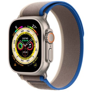 Montre Connectée Apple Watch Ultra Titane avec Bracelet Loop Trail Bleu/Gris M/L