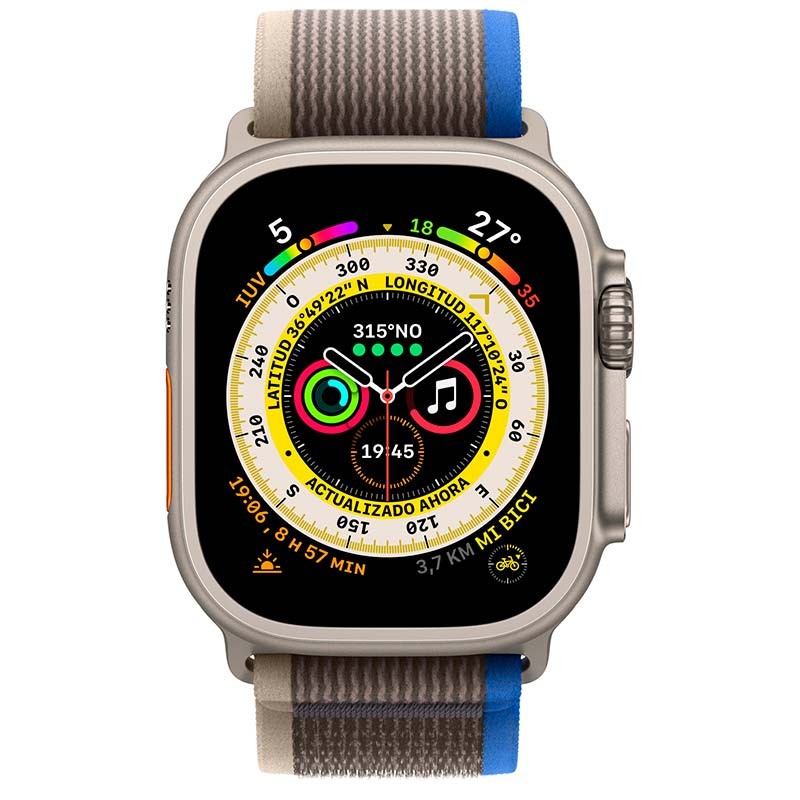Montre Connectée Apple Watch Ultra Titane avec Bracelet Loop Trail Bleu/Gris M/L - Ítem1
