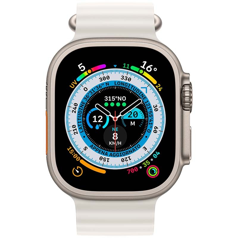 Reloj inteligente Apple Watch Ultra Titanio con Correa Ocean Blanca - Ítem1