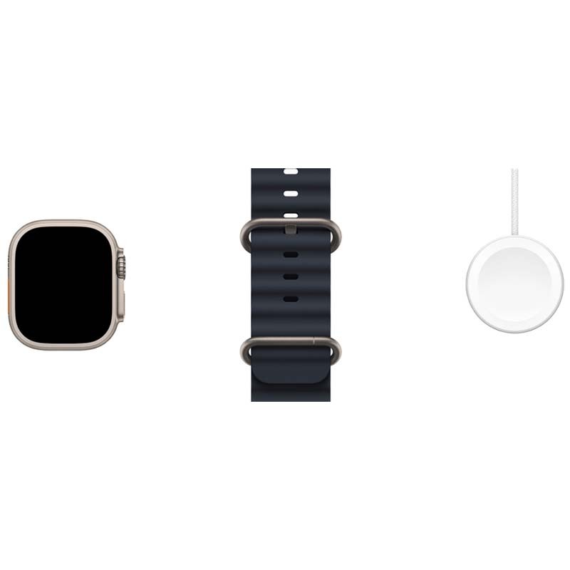 Relógio inteligente Apple Watch Ultra Titânio com Bracelete Ocean Meia‑noite - Item3