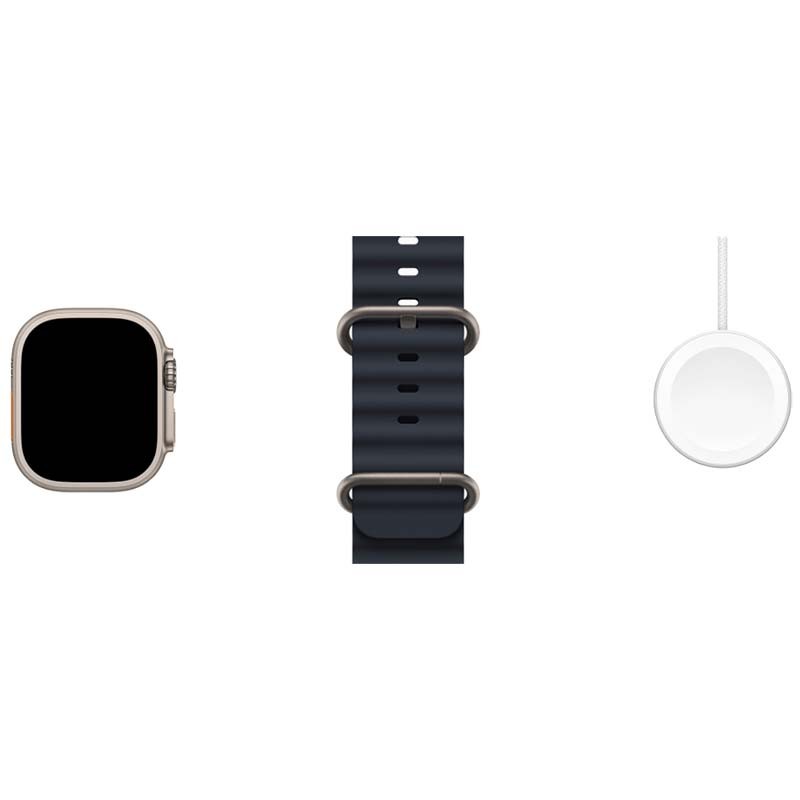 Apple Watch Ultra Titânio com Bracelete Ocean Meia‑noite