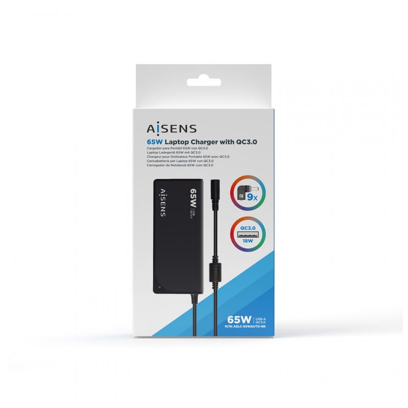 AISENS ASLC-65WAUTO-BK 65W USB Preto - Carregador universal - Item3