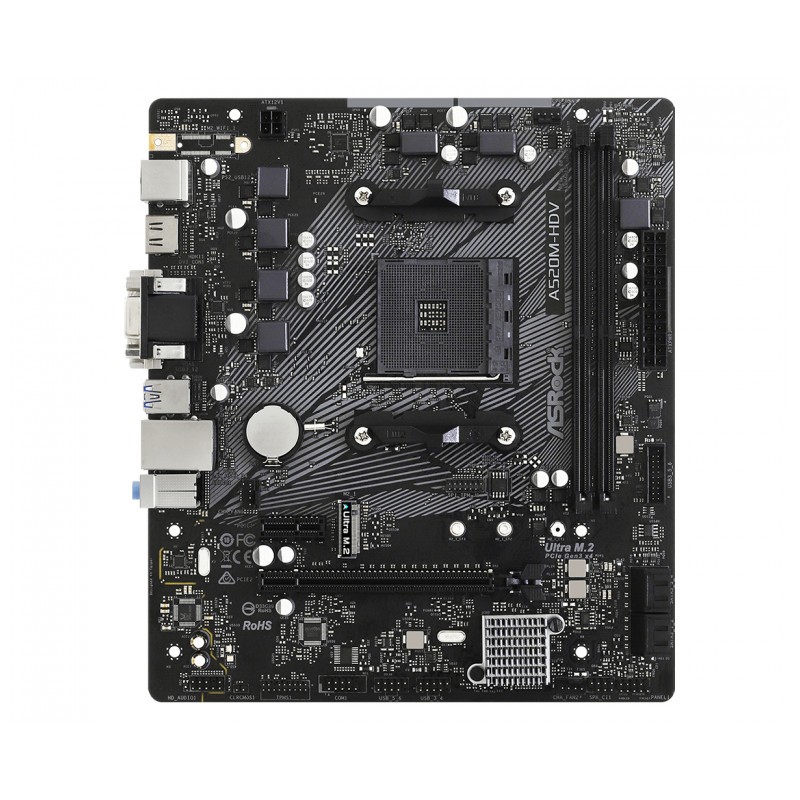 Asrock A520M-HDV micro ATX AM4 - Motherboard - Item1