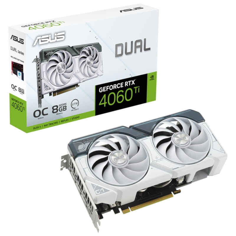 ASUS Dual NVIDIA GeForce RTX 4060 Ti 8 GB GDDR6 Branco - Placa Gráfica - Item