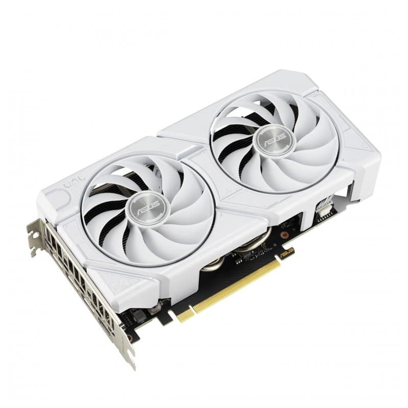 Placa gráfica ASUS DUAL-RTX4070 O12G EVO White 12 GB GDDR6X - Imagem diagonal
