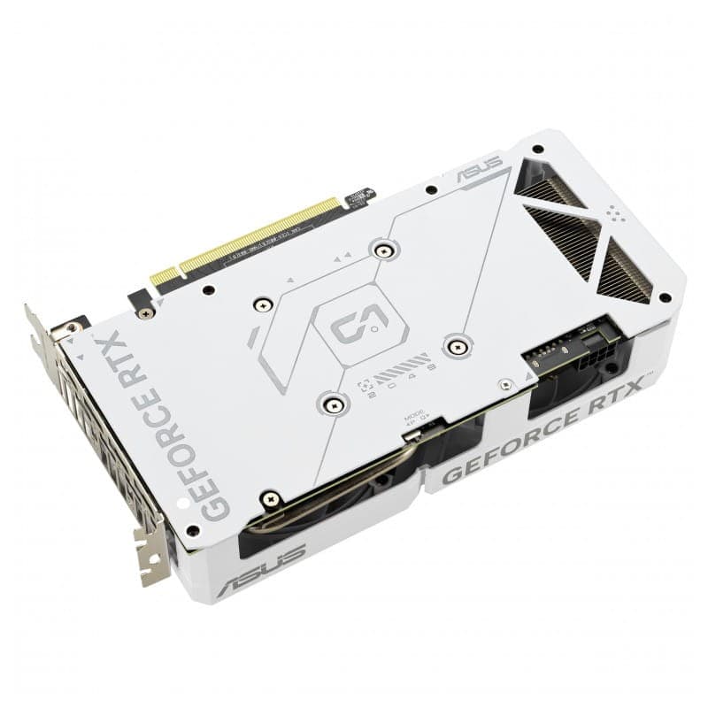 Placa gráfica ASUS DUAL-RTX4070 O12G EVO White 12 GB GDDR6X - Vista traseira diagonal