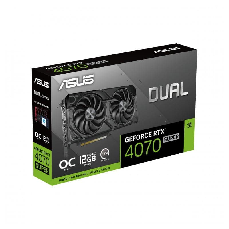 ASUS Dual RTX4070S EVO NVIDIA 12 GB GDDR6X - Image du boîtier de la carte graphique