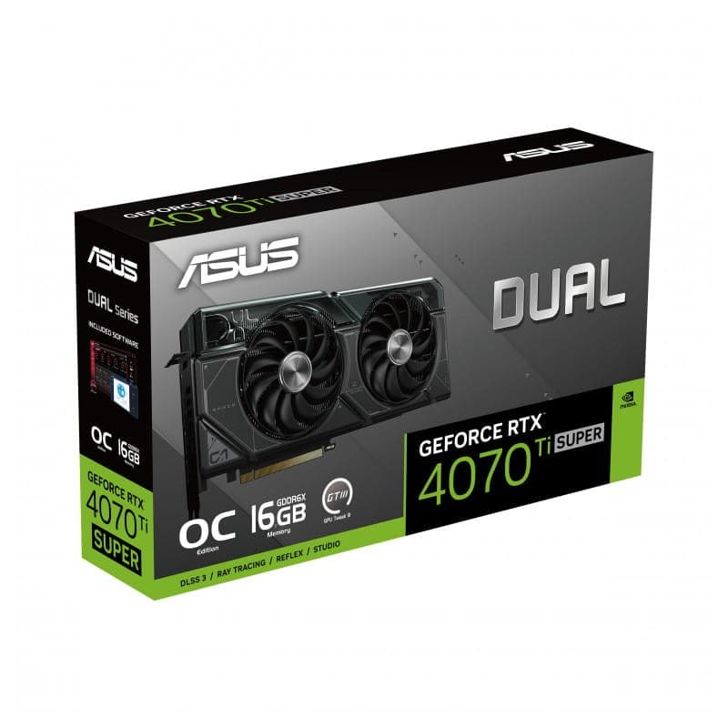 ASUS Dual RTX4070TIS 16 GB GDDR6X - Image du boîtier de la carte graphique