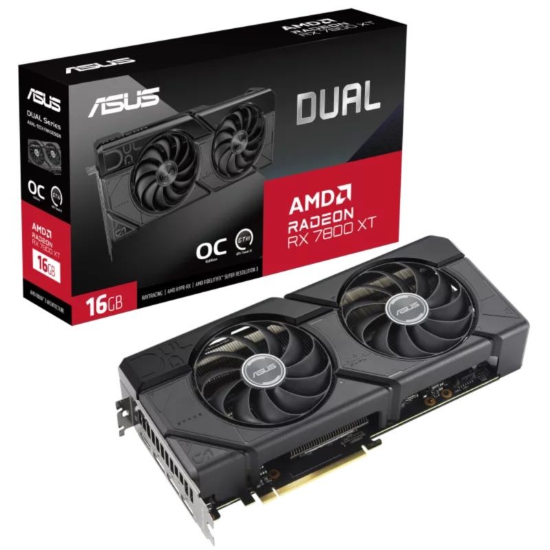 ASUS Dual RX7800XT AMD Radeon 16 GB GDDR6 - Placa gráfica - Item