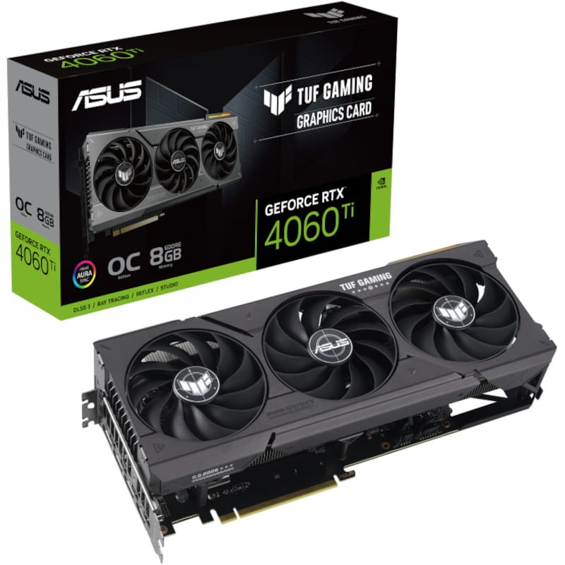 ASUS TUF TUF RTX4060TI O8G GAMING 2625 MHz Boost 4352 c urs CUDA c urs RT de 3eme generation