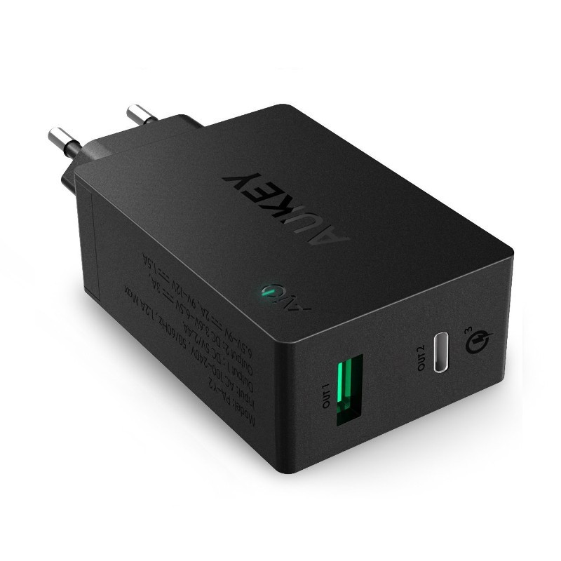 AUKEY PA-Y2 Cargador 1 Puerto USB 1 USB-C