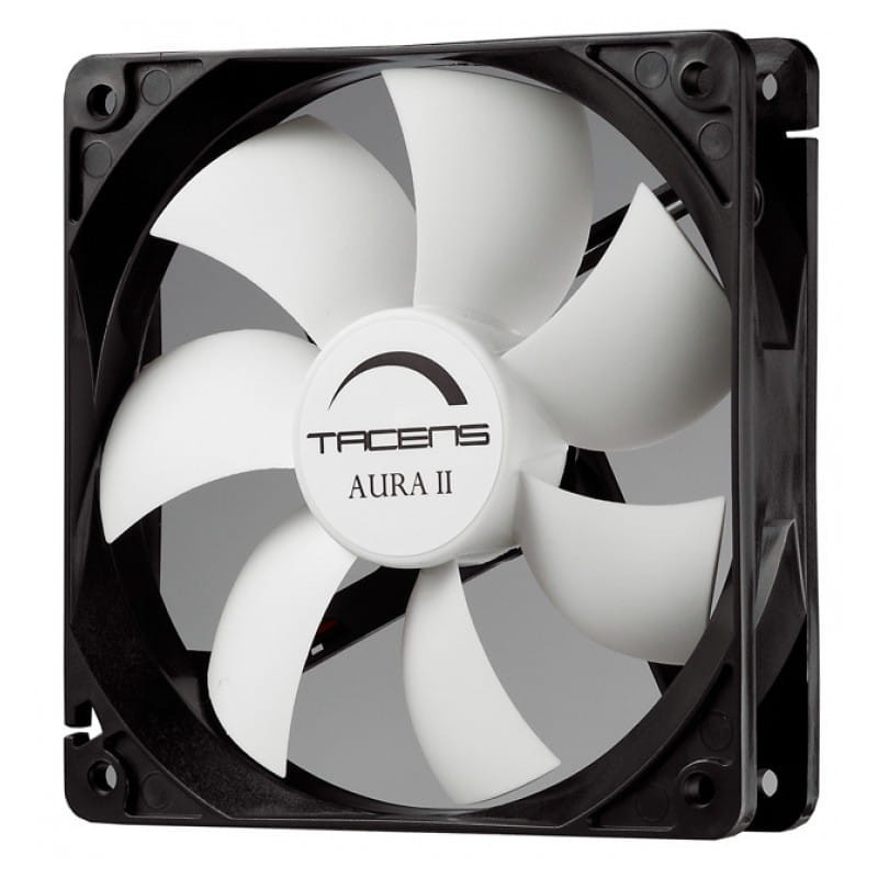 Ventilateur PC Tacens Aura II, 7 pales, 12 cm, conception anti-poussière, Noir, blanc - Ítem1