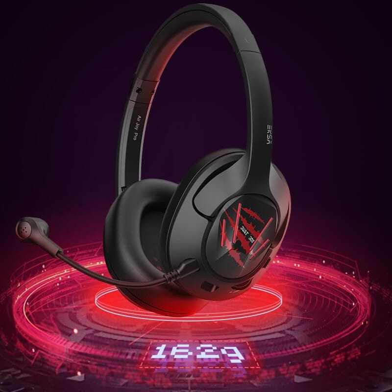 Auscultadores Gaming EKSA Air Joy Pro Preto/Vermelho - Item1