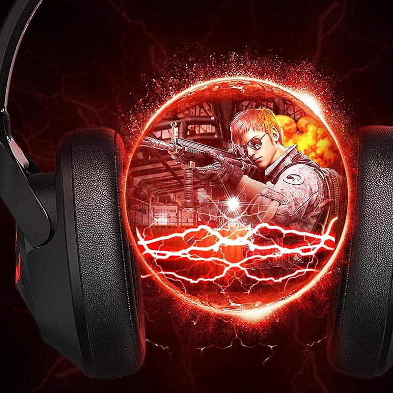 Auscultadores Gaming EKSA Air Joy Pro Preto/Vermelho - Item4