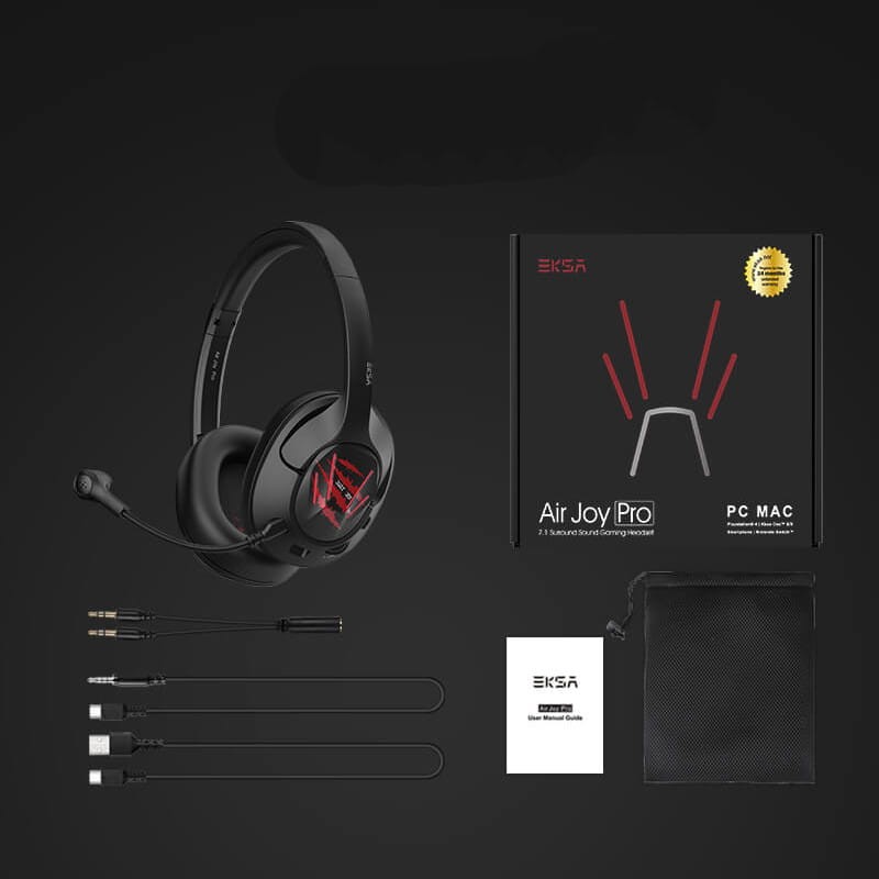 Auriculares Gaming EKSA Air Joy Pro Negro/Rojo - Ítem7