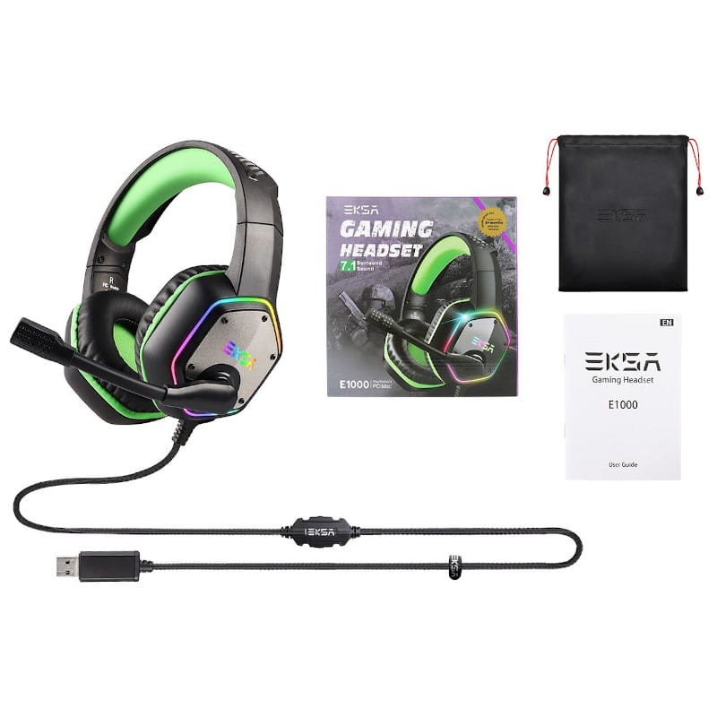 Auriculares Gamer Eksa E1000 7.1 Rgb Pc Ps4 Con Microfono