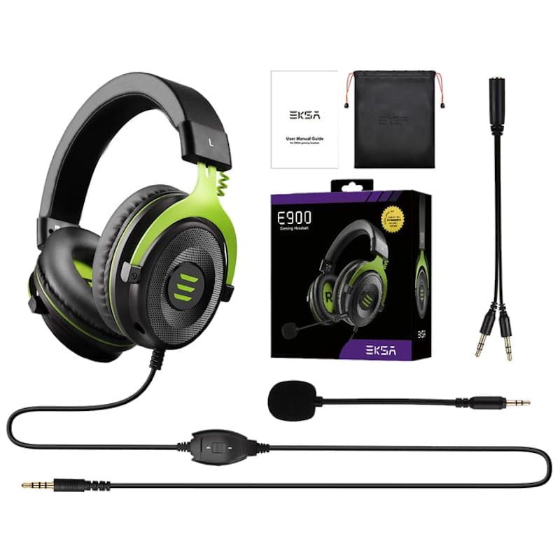 Auriculares Gaming Eksa E900 Negro/Verde - Ítem3