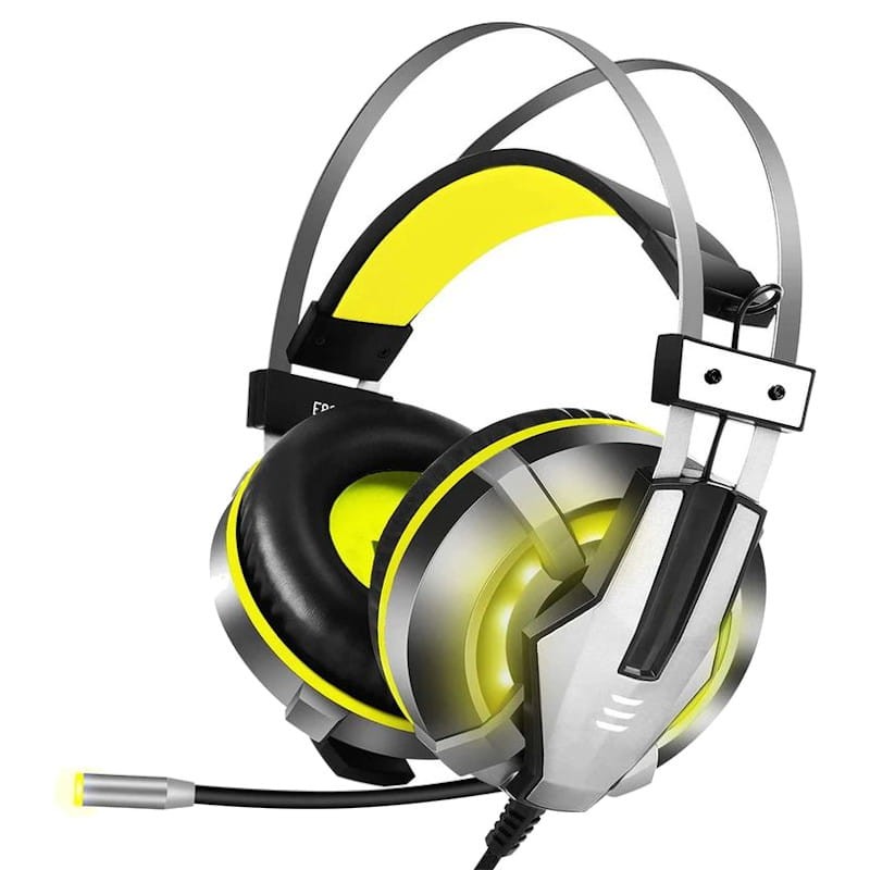Auscultadores Gaming EKSA E800 Prateado/Amarelo - Item
