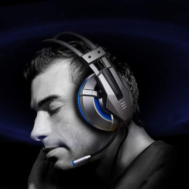 Auscultadores Gaming EKSA E800 Prateado/Azul - Item1