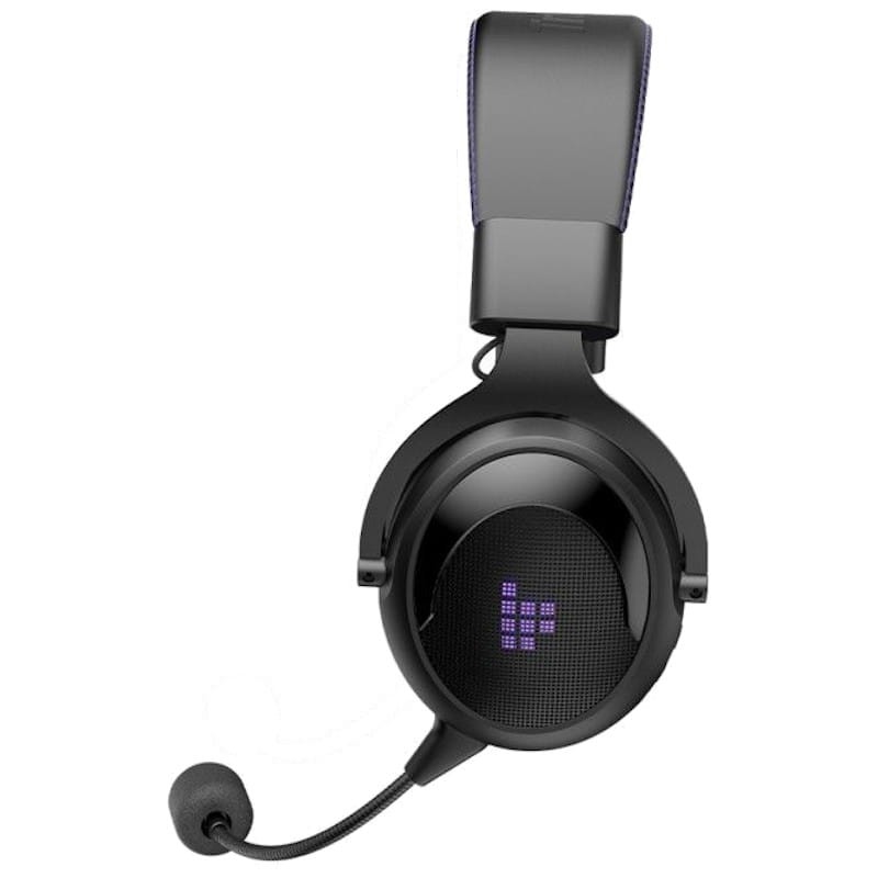 purple and black gaming headset