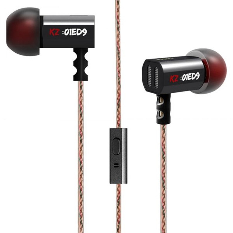 Auriculares KZ ED9 Hi-Fi con Micrófono - Color Negro, cable 3.5mm, longitud 1.2m - Ítem