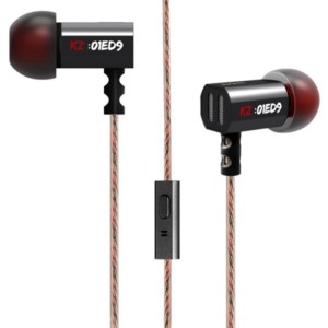Auriculares KZ ED9 Hi-Fi com Microfone - Cor Preto, cabo de 3,5 mm, comprimento 1,2 m