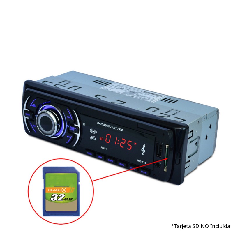 Autoradio Bluetooth RK-523 - Bluetooth, AUX 3.5 mm, reproducción MP3, puerto USB, ranura SD, mando a distancia - Ítem3