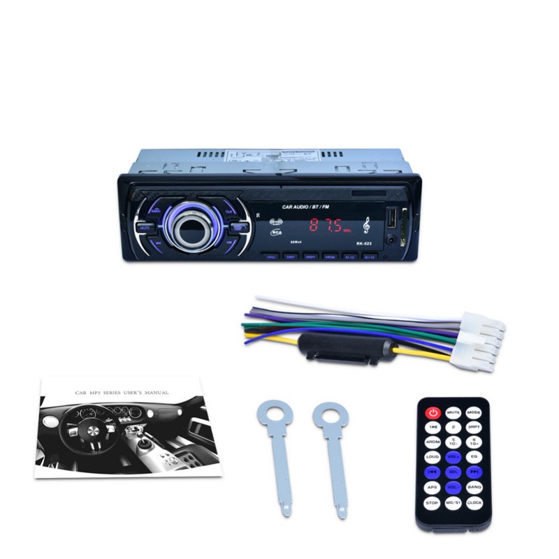 Autoradio Bluetooth RK-523 - Bluetooth, AUX 3.5 mm, reproducción MP3, puerto USB, ranura SD, mando a distancia - Ítem9